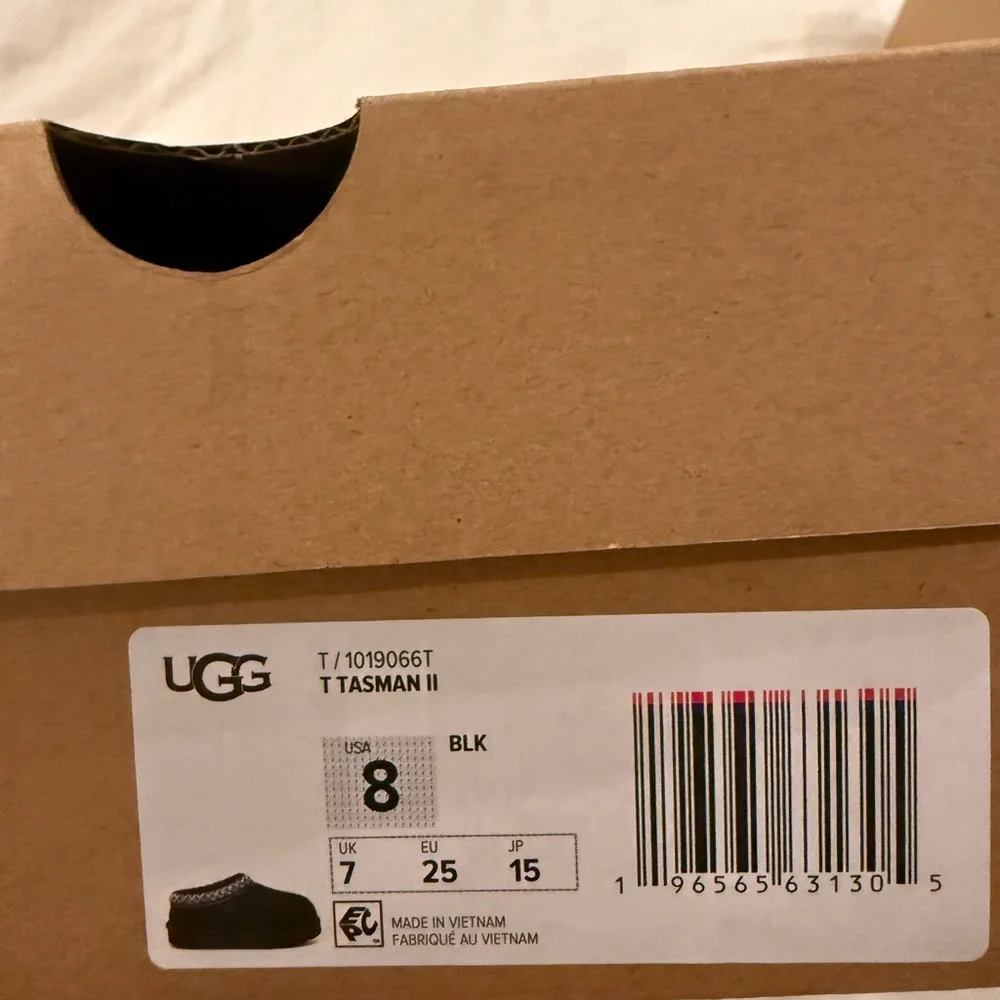UGG Black Slip-On Moccasin Slippers with Braided Trim